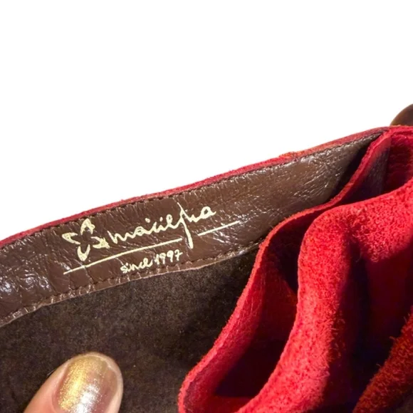 Distressed Red Leather Lace-Up Boot - Picture 11 of 11